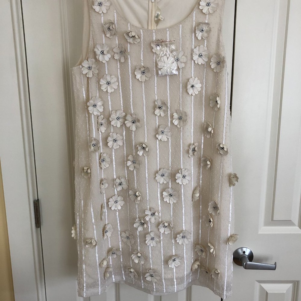 Geode, vintage-inspired shift dress, off-white, size L